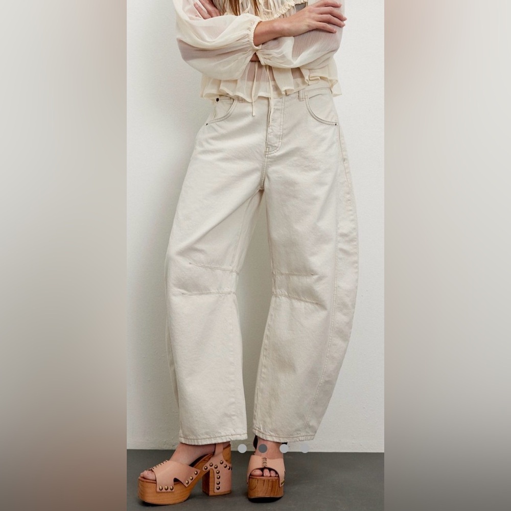 We The Free Good Luck Mid-Rise Barrel Jeans